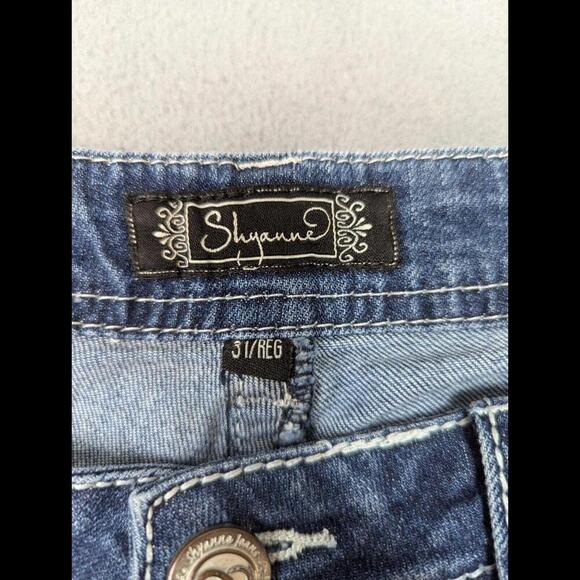 Shyanne Embellished Jeans - Size 32x32 Womens Denim Western Aztec Thick Stitch - Picture 4 of 9